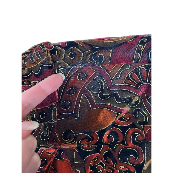 Vintage Another Thyme Jacket Women's M Paisley Velvet Brocade Button Made USA - Picture 4 of 10